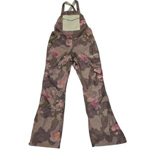 Armada Women's Camouflage Cassie Overall Snow Bib Pants Cross Back Suspenders XS
